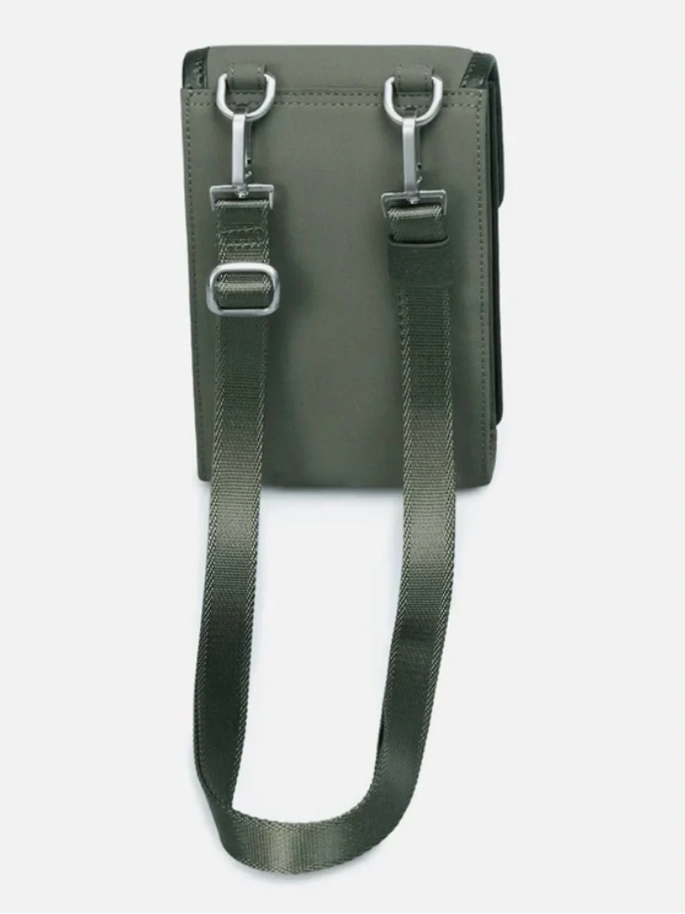 Men's Olive Green Crossbody Phone Case with Buckle Closure